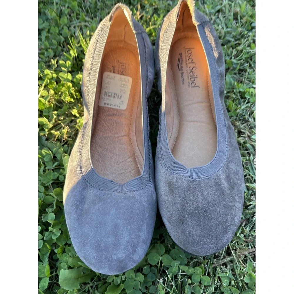 Josef Seibel Ballet Flats Womens 38 US 7‎ Gray Suede Comfort Slip On Shoes